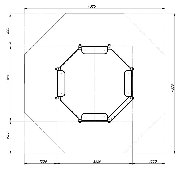 Песочница восьмигранная Карнавал (Шапито) - ИО 5.01.04-20