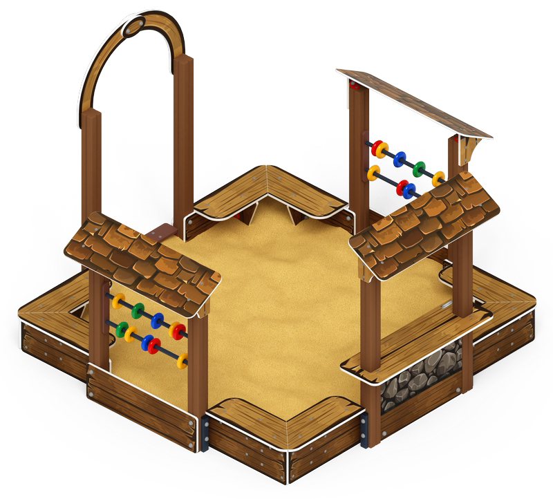 Песочный дворик Теремок (Коричневый) - ИО 6.01.04-02