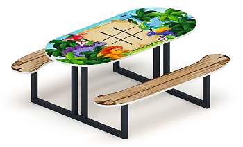 Столик детский овальный Крестики-нолики - МФ 31.01.09-03