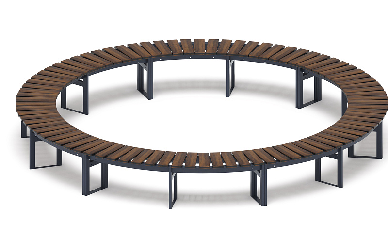 Модульная скамья радиальная (темный дуб) МФ 42.01.26