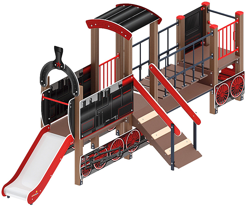 Паровозик (черный) мини - ДИК 1.03.5.01-12 - Игровой комплекс H=750