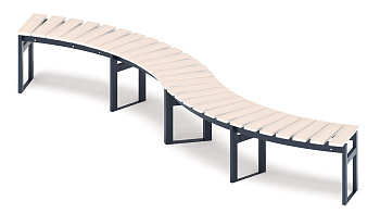 Модульная скамья радиальная (беленый дуб) МФ 42.01.20-01
