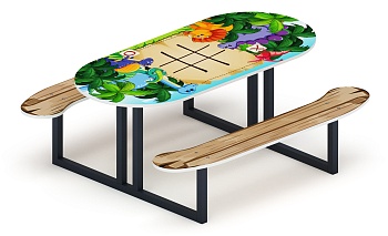 Столик детский овальный Крестики-нолики - МФ 31.01.09-03