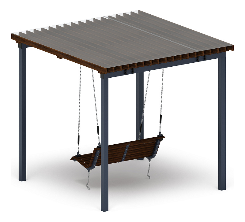 Пергола с диваном - МФ 78.02.01-И1 /с поликарбонатом/