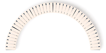 Модульная скамья радиальная (беленый дуб) МФ 42.01.24-01