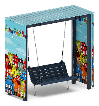 Пергола с диваном (Город) - МФ 78.06.01-04.И1 /с поликарбонатом/