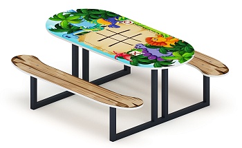 Столик детский овальный Крестики-нолики - МФ 31.01.09-03