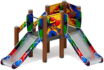 Горка двойная Малыш (Граффити) - ИО 41.01.02-03 - Н=750