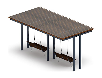 Пергола с диваном - МФ 78.04.02-И1 /с поликарбонатом/