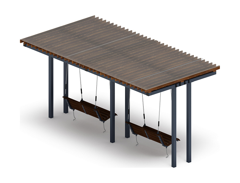 Пергола с диваном - МФ 78.04.02-И1 /с поликарбонатом/