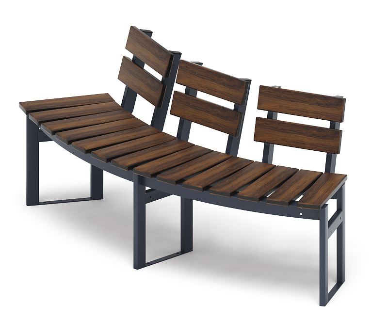 Модульная скамья радиальная (темный дуб) МФ 42.01.19