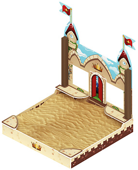 Песочница средняя с ограждением Королевство - ИО 5.15.01-01