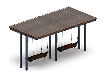 Пергола с диваном - МФ 78.04.02-И1 /с поликарбонатом/