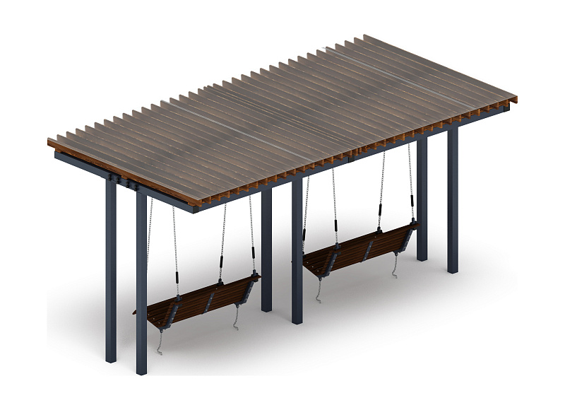 Пергола с диваном - МФ 78.04.02-И1 /с поликарбонатом/