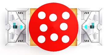 Песочница с крышкой средняя и навесом Грибок (Техно) - ИО 5.01.10-09