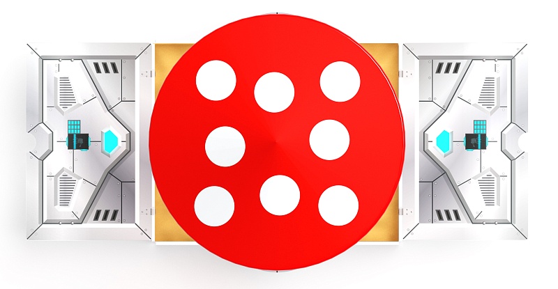 Песочница с крышкой средняя и навесом Грибок (Техно) - ИО 5.01.10-09