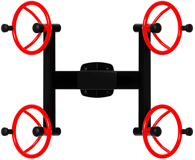 Рули (положение стоя) красный - Уличный тренажер - СТ 101-11