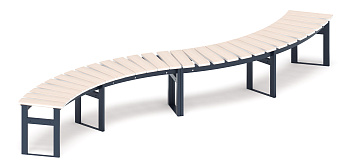 Модульная скамья радиальная (беленый дуб) МФ 42.01.20-01