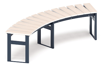 Модульная скамья радиальная (беленый дуб) МФ 42.01.17-01