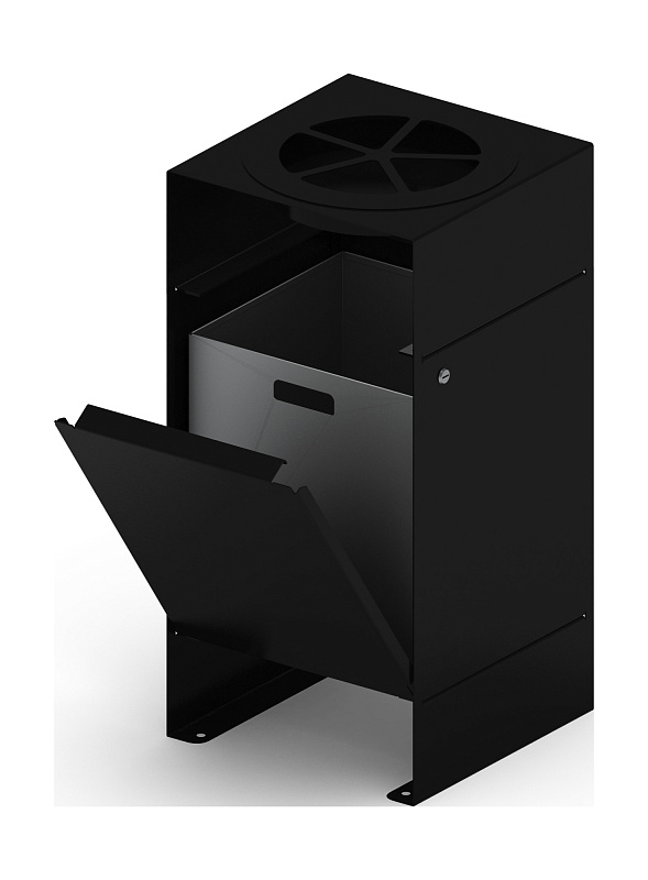 Урна парковая с пепельницей (черная) - МФ 50.02.05-01  (под анкера)