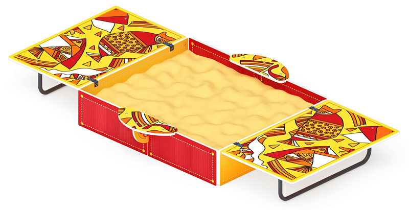 Песочница с крышкой средняя (Рыбы) - ИО 5.01.11-08