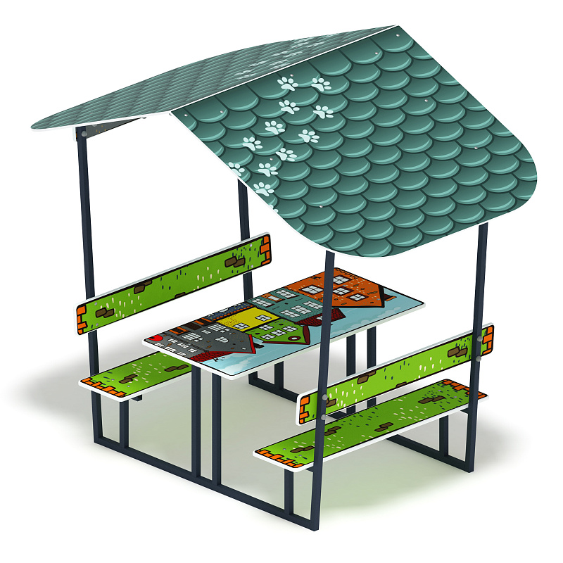 Столик детский с навесом (город) - МФ 31.01.08-05