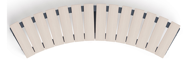 Модульная скамья радиальная (беленый дуб) МФ 42.01.17-01