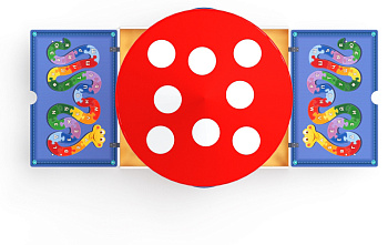 Песочница с крышкой средняя и навесом Грибок (Азбука) - ИО 5.01.10-05