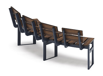Модульная скамья радиальная (темный дуб) МФ 42.01.18