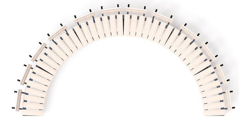 Модульная скамья радиальная (беленый дуб) МФ 42.01.25-01