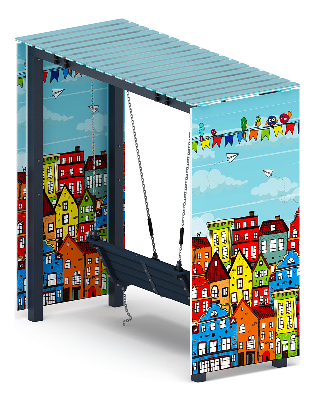 Пергола с диваном (Город) - МФ 78.06.01-04.И1 /с поликарбонатом/