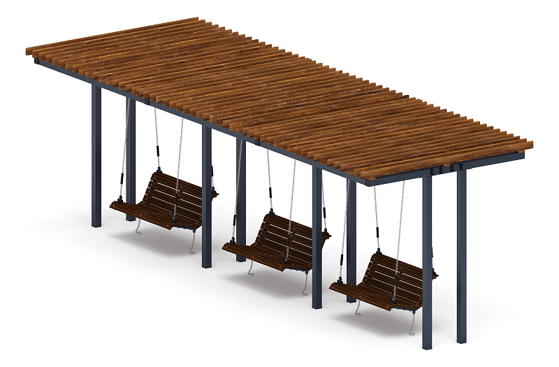 Пергола с диваном - МФ 78.04.03-01.И1 /без поликарбоната/