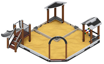 Песочный дворик с горкой (Техно) - ИО 6.01.05-04 H=750