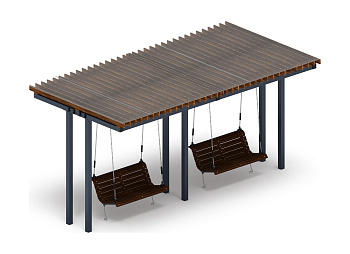 Пергола с диваном - МФ 78.04.02-И1 /с поликарбонатом/