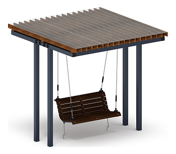 Пергола с диваном - МФ 78.04.01-И1 /с поликарбонатом/