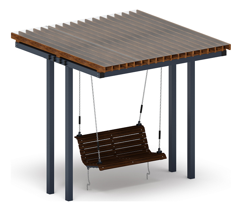 Пергола с диваном - МФ 78.04.01-И1 /с поликарбонатом/