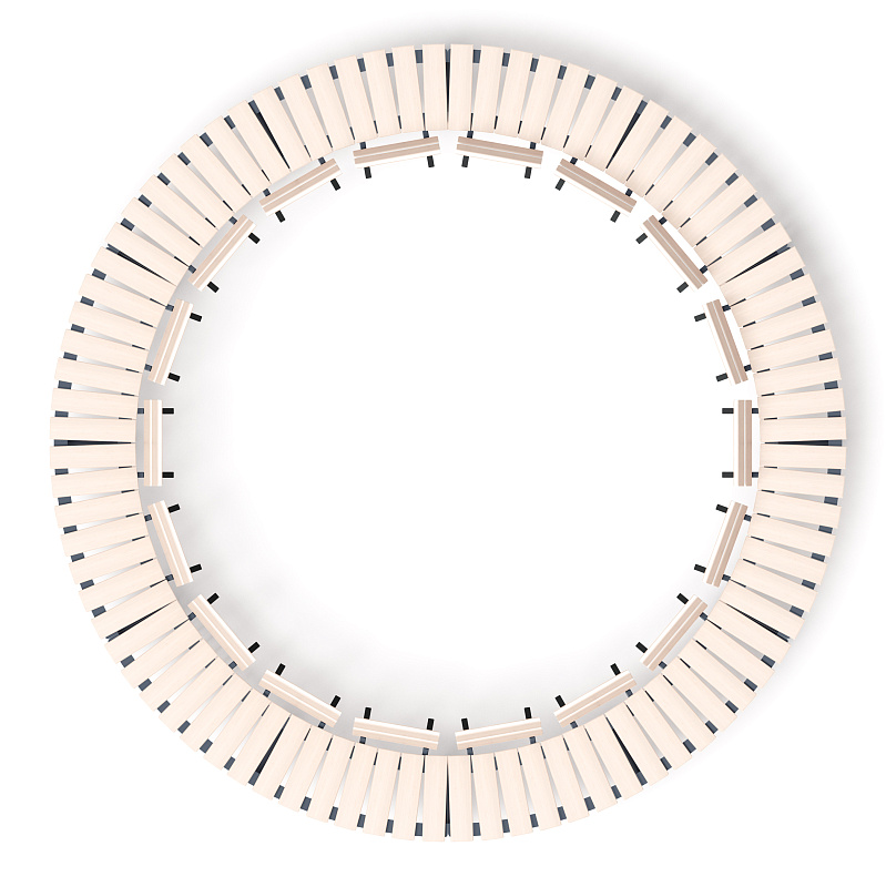 Модульная скамья радиальная (беленый дуб) МФ 42.01.27-01