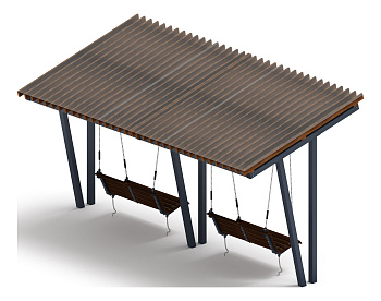 Пергола с диваном - МФ 78.03.02-И1 /с поликарбонатом/