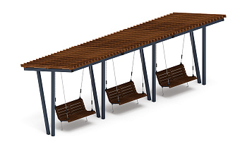 Пергола с диваном - МФ 78.03.03-И1 /с поликарбонатом/