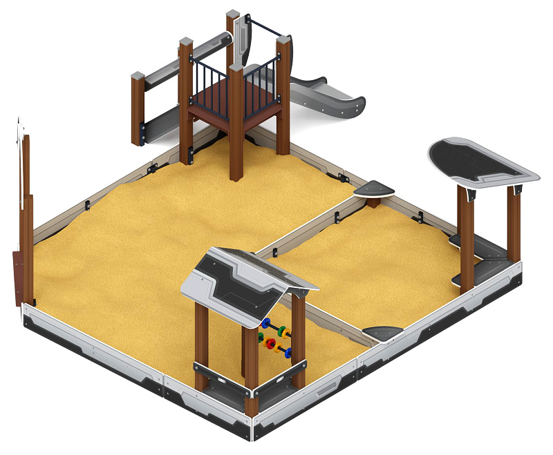 Песочный дворик с горкой (Техно) - ИО 6.01.05-04 H=750