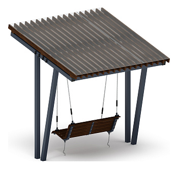 Пергола с диваном - МФ 78.03.01-И1 /с поликарбонатом/