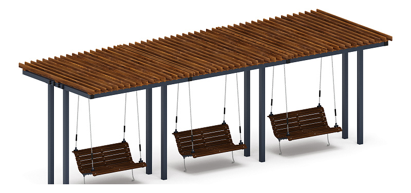 Пергола с диваном - МФ 78.04.03-01.И1 /без поликарбоната/