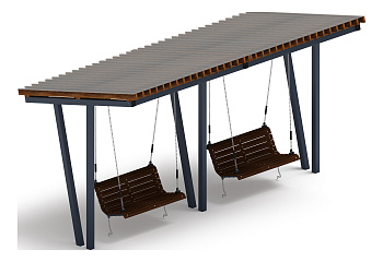 Пергола с диваном - МФ 78.03.02-И1 /с поликарбонатом/
