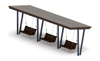 Пергола с диваном - МФ 78.03.03-И1 /с поликарбонатом/