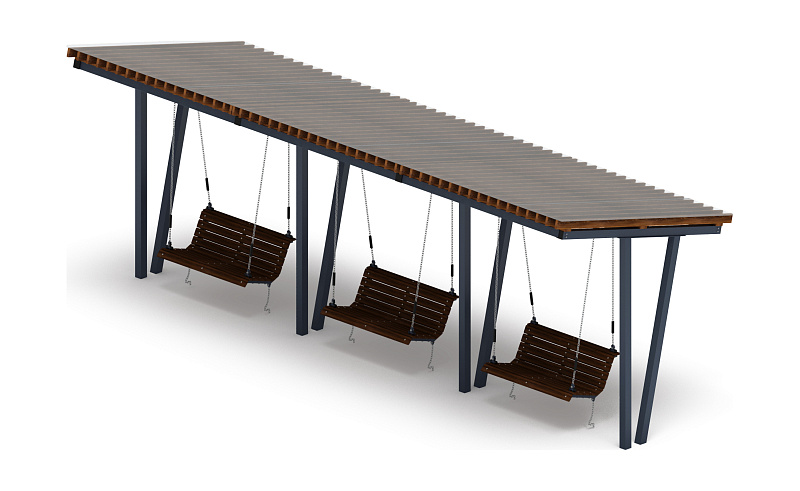 Пергола с диваном - МФ 78.03.03-И1 /с поликарбонатом/