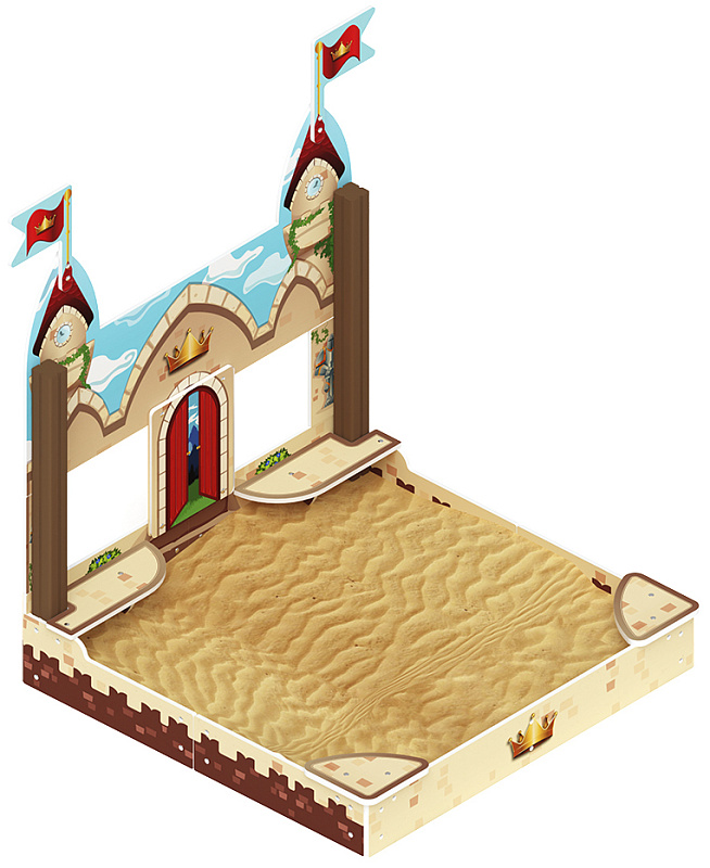 Песочница средняя с ограждением Королевство - ИО 5.15.01-01