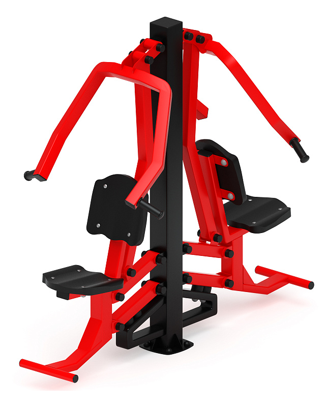 Жим от груди двойной (красный) - Уличный тренажер двойной - СТ 030-11.И1