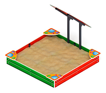 Песочница средняя с навесом Цветок (Ракушки) - ИО 5.01.08-02