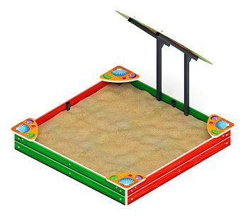 Песочница средняя с навесом Бабочка (Ракушки) - ИО 5.01.09-02